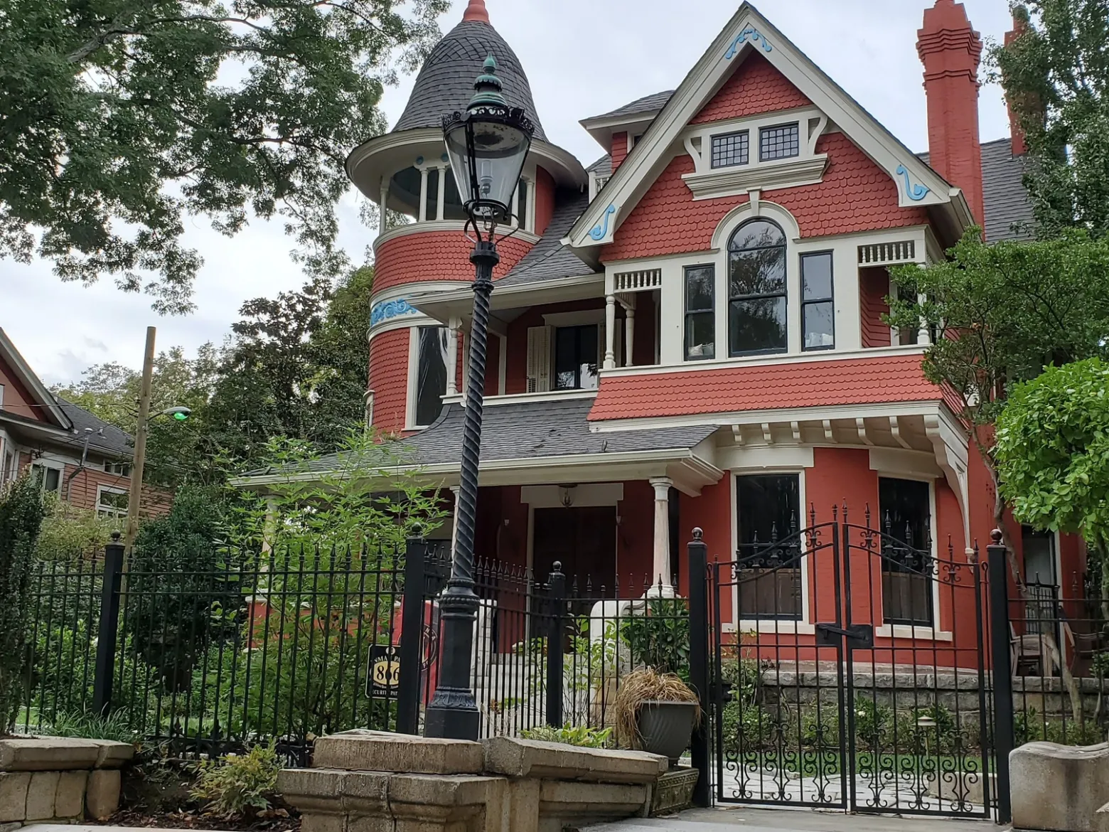 a house with trees in the background